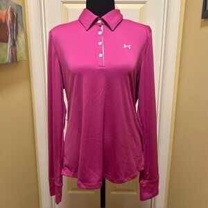 Under Armour Heat Gear Women's Fuchsia Button Down Shirt